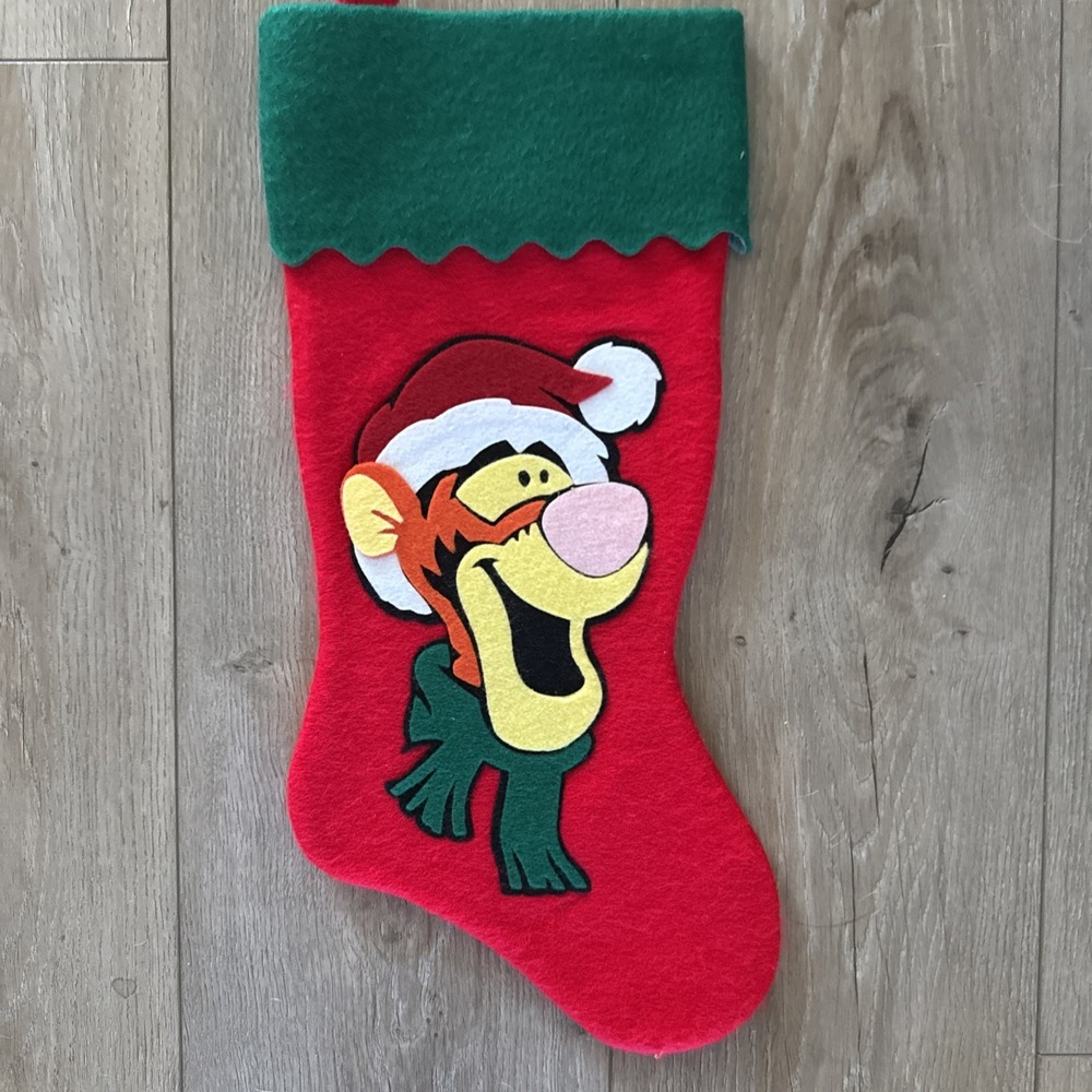 Vintage Winnie the Pooh TIGGER Disney Felt Christmas Stocking - 17" - 1990s
